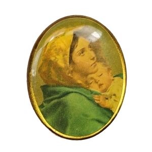 Vintage Madonna of the Streets Pin Madonnina Roberto Ferruzzi | Mary Baby Jesus